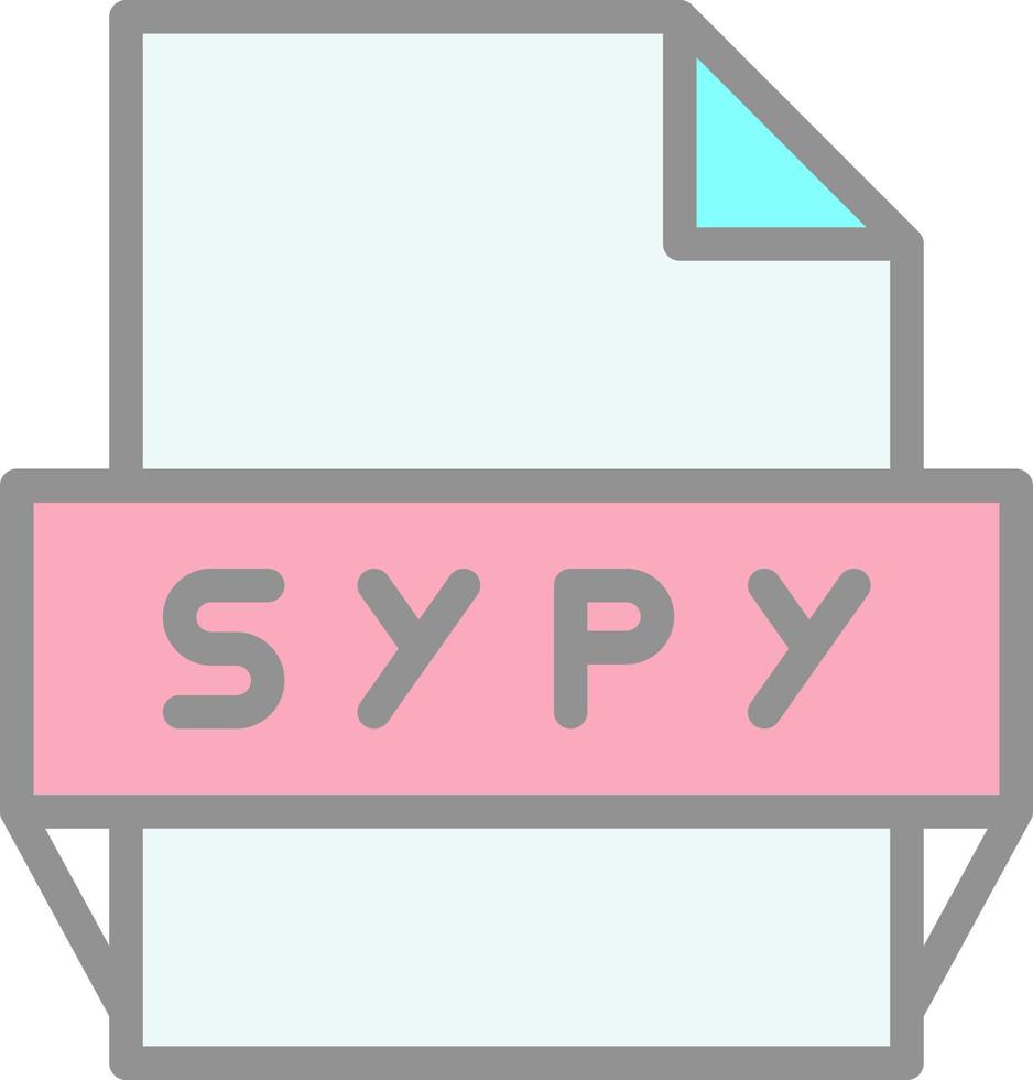 icono de formato de archivo sypy vector