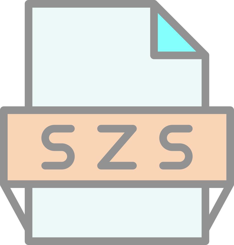 icono de formato de archivo szs vector