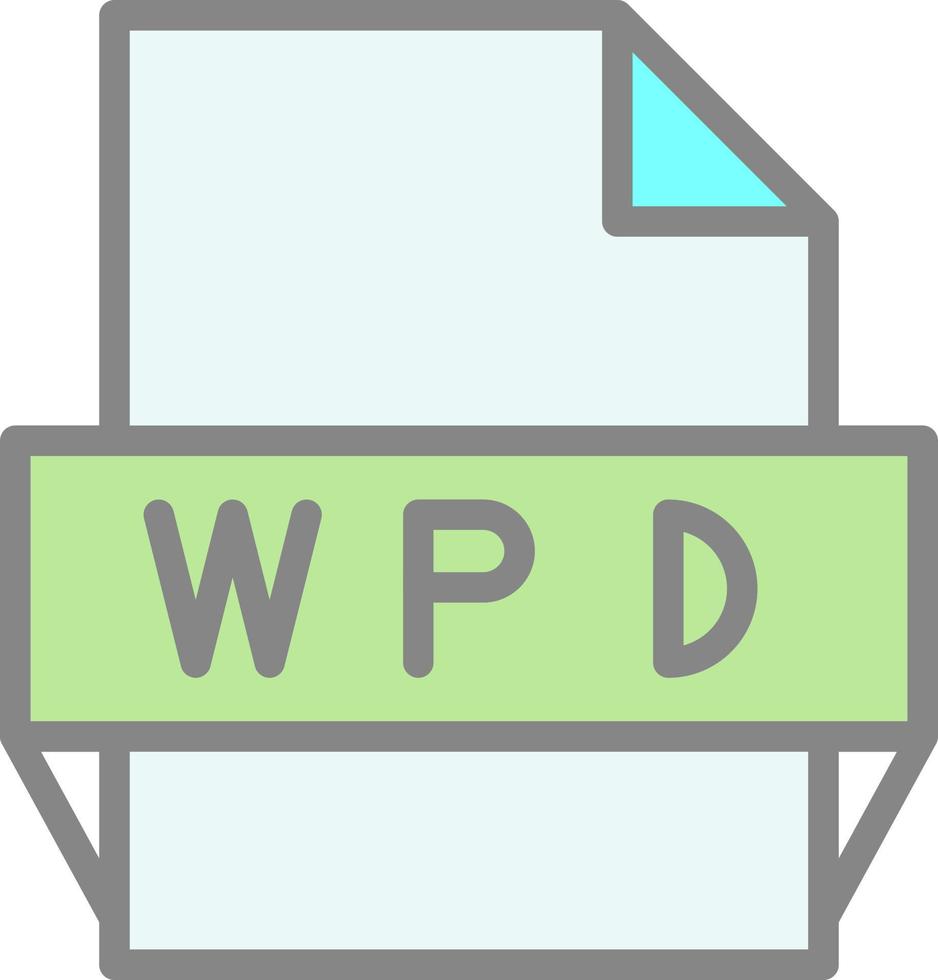 icono de formato de archivo wpd vector