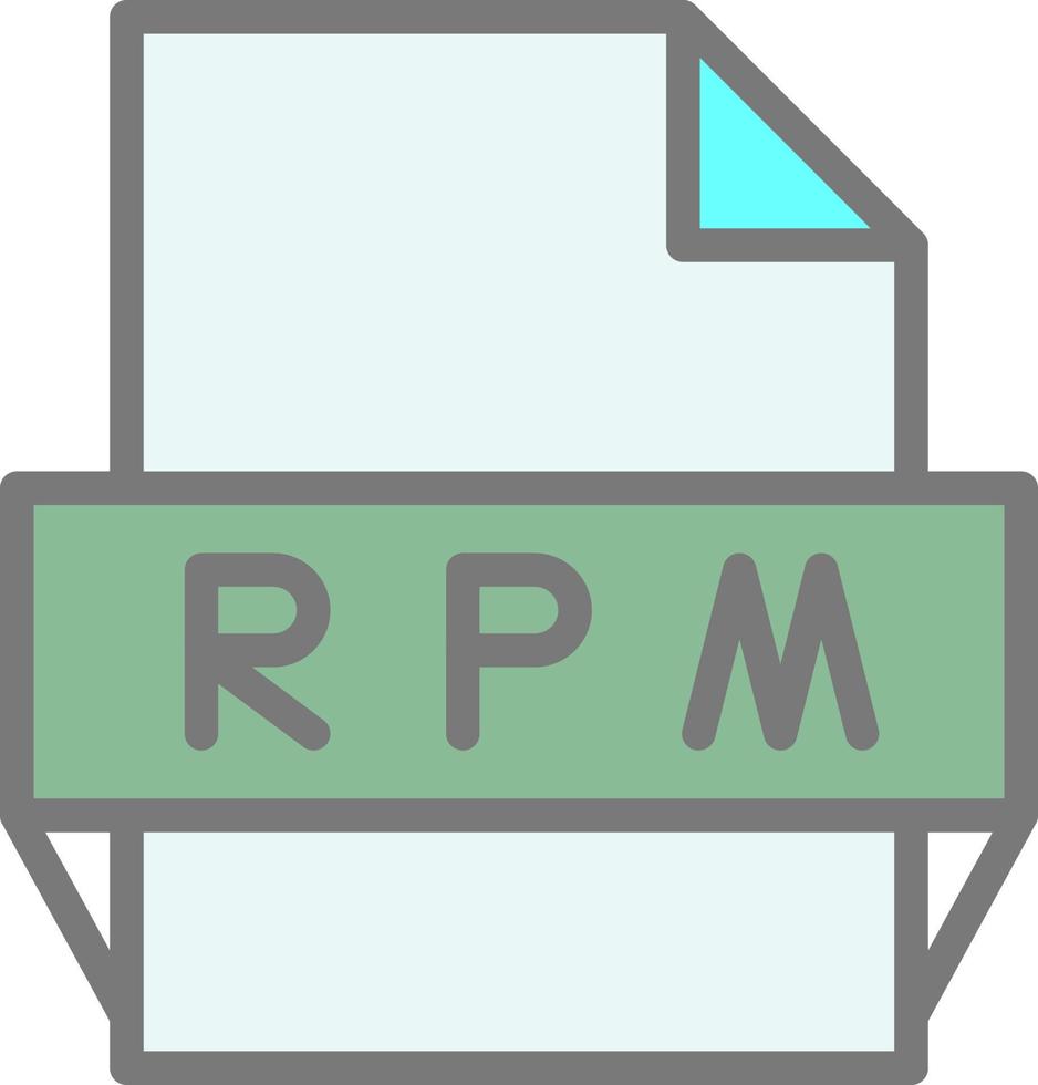 icono de formato de archivo rpm vector