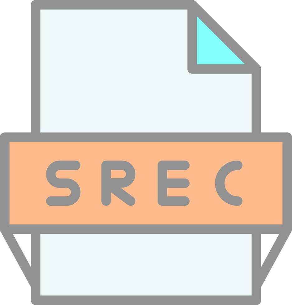 icono de formato de archivo srec vector