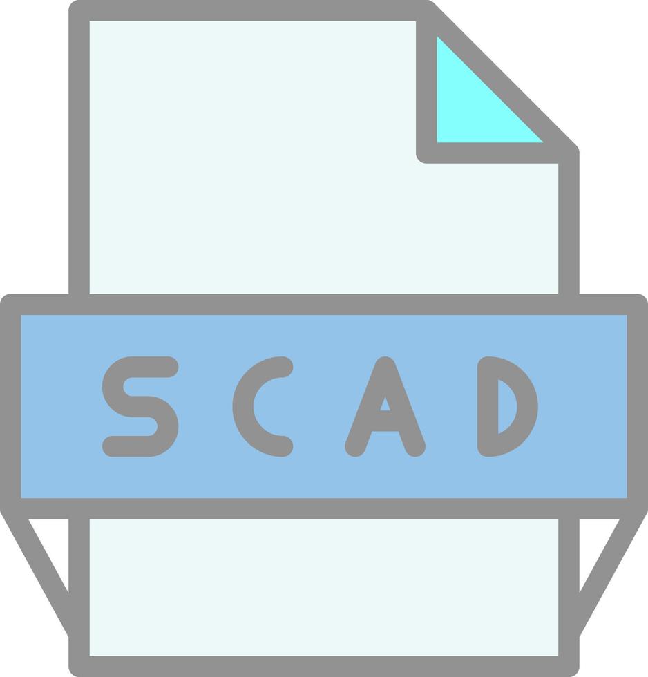 icono de formato de archivo scad vector