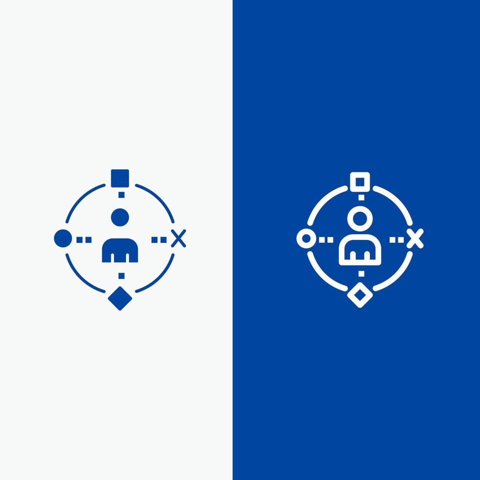 Ambient User Technology Experience Line and Glyph Solid icon Blue banner Line and Glyph Solid icon Blue banner vector