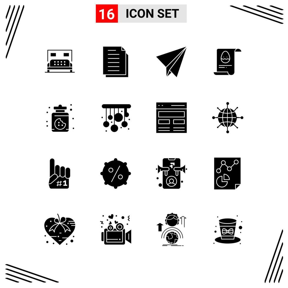 16 Icons Solid Style Grid Based Creative Glyph Symbols for Website Design Simple Solid Icon Signs Isolated on White Background 16 Icon Set Creative Black Icon vector background