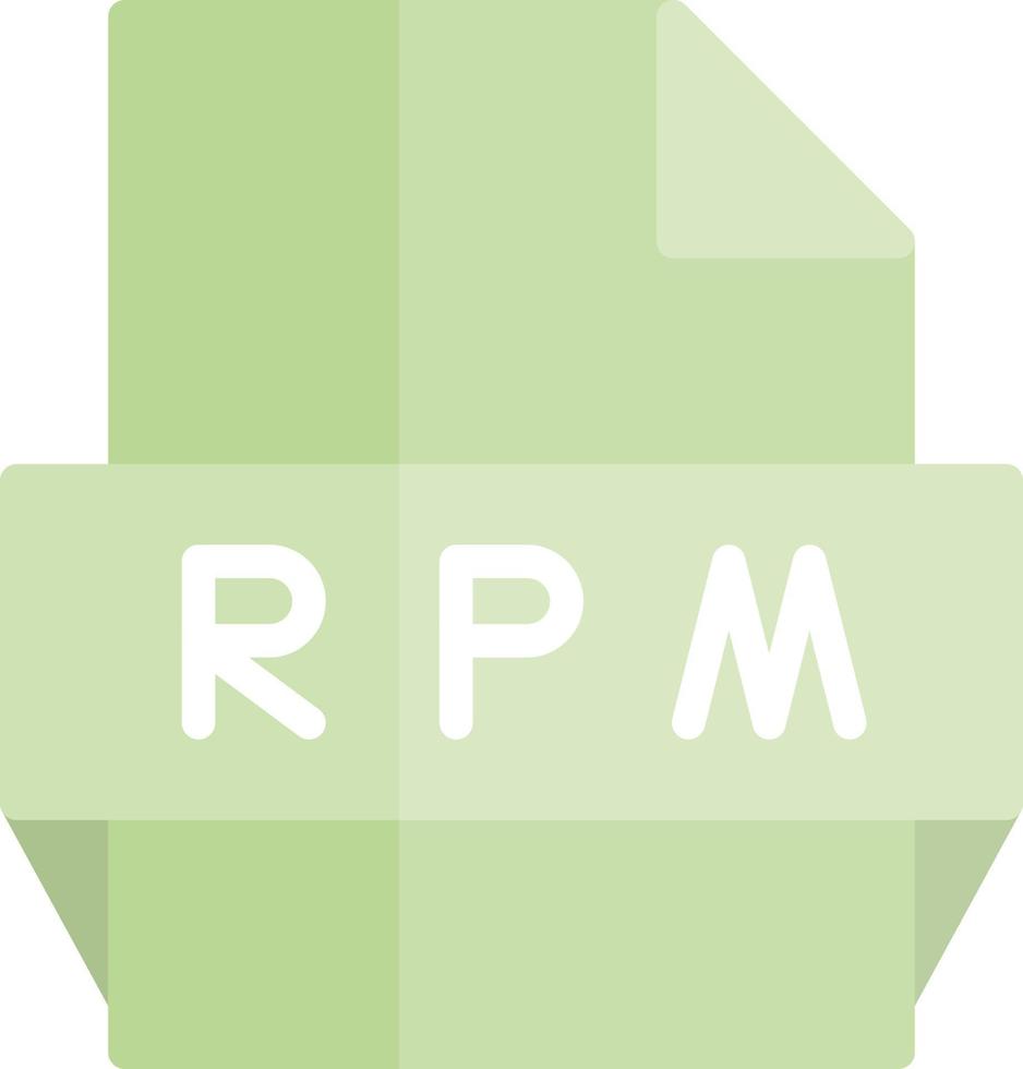 icono de formato de archivo rpm vector