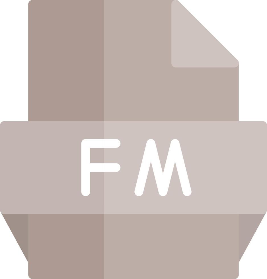 icono de formato de archivo fm vector