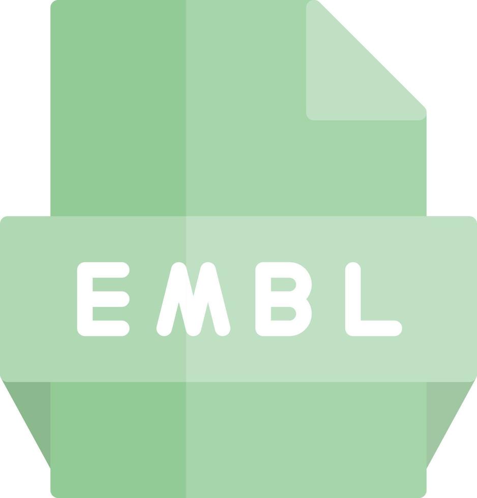 icono de formato de archivo embl vector