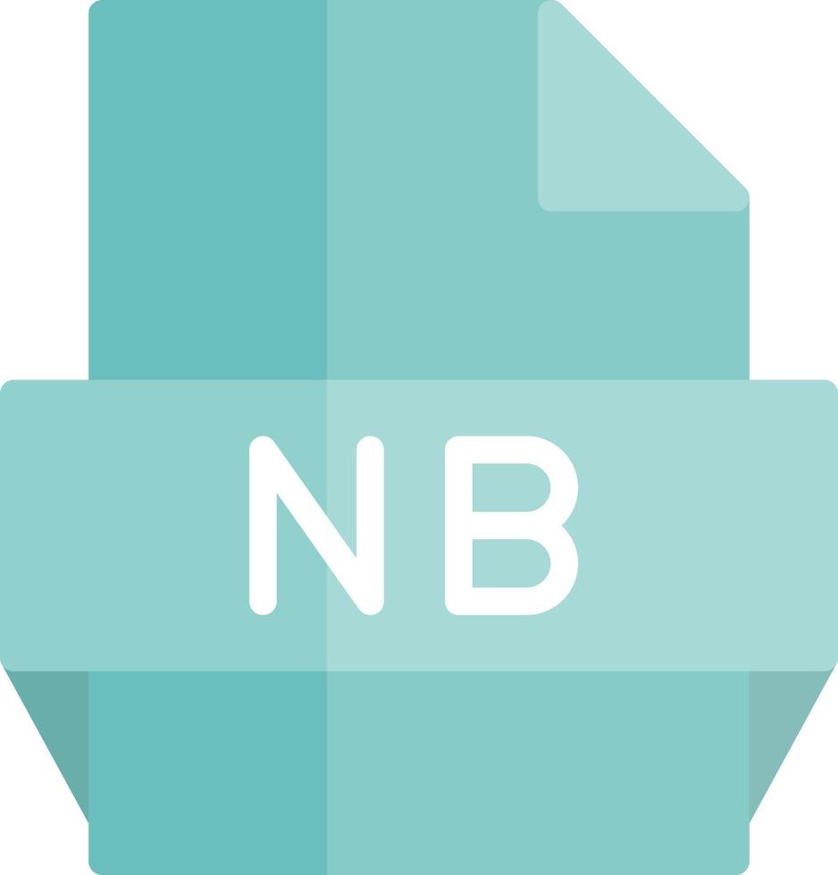 icono de formato de archivo nb vector