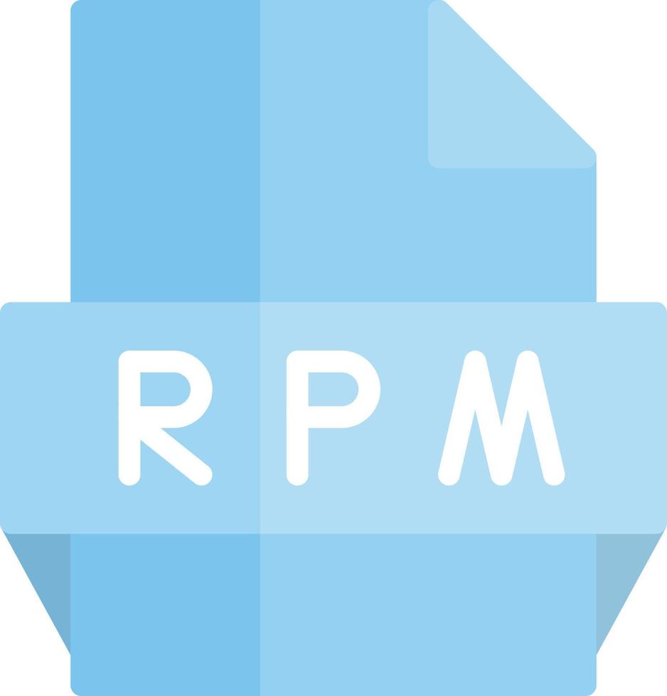 icono de formato de archivo rpm vector