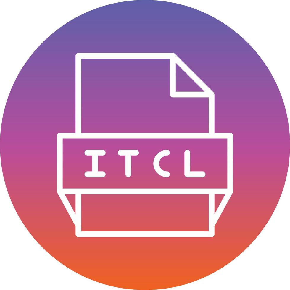 icono de formato de archivo itcl vector