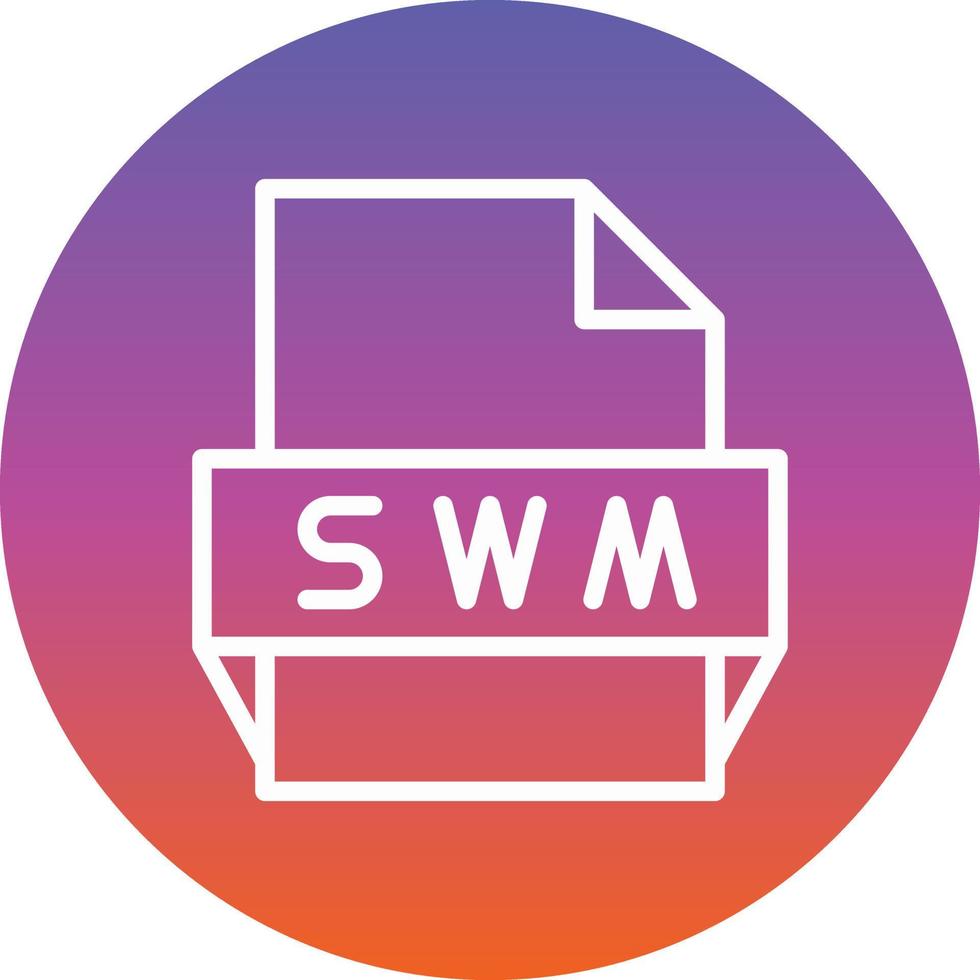 icono de formato de archivo swm vector