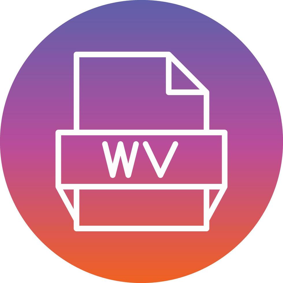 icono de formato de archivo wv vector