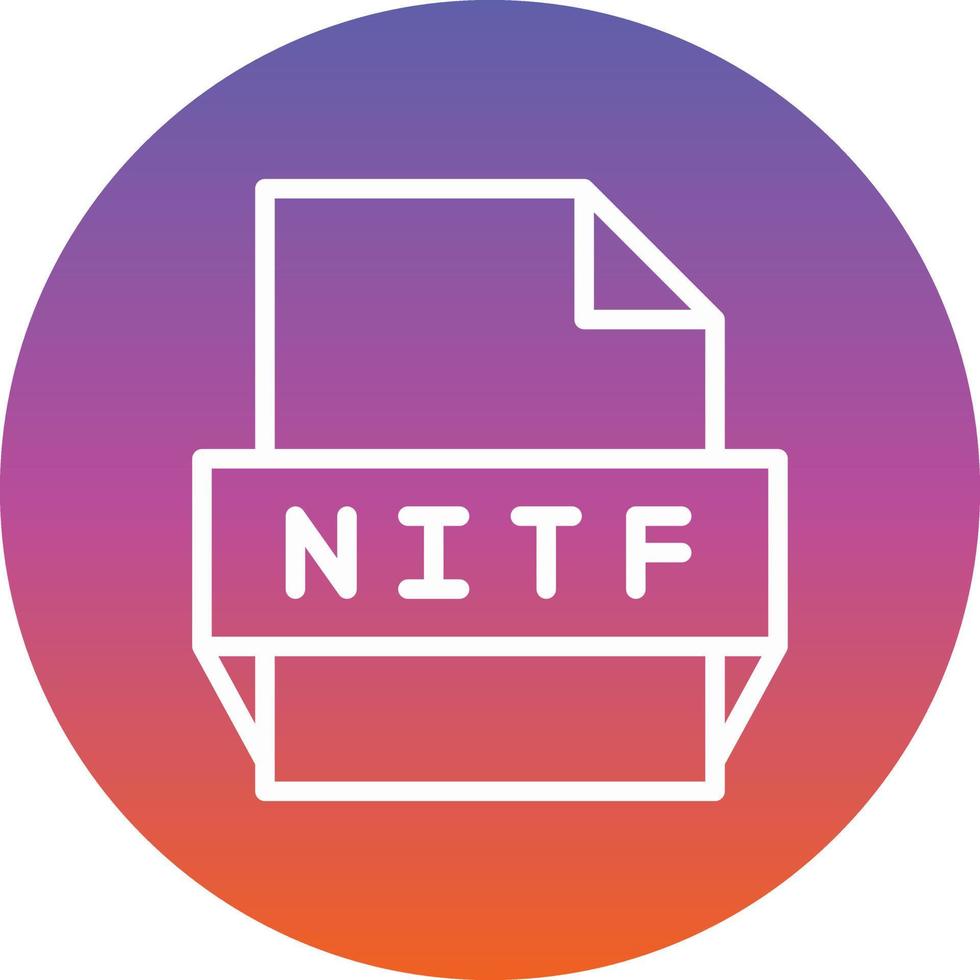 icono de formato de archivo nitf vector