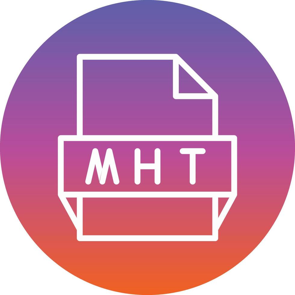 icono de formato de archivo mht vector