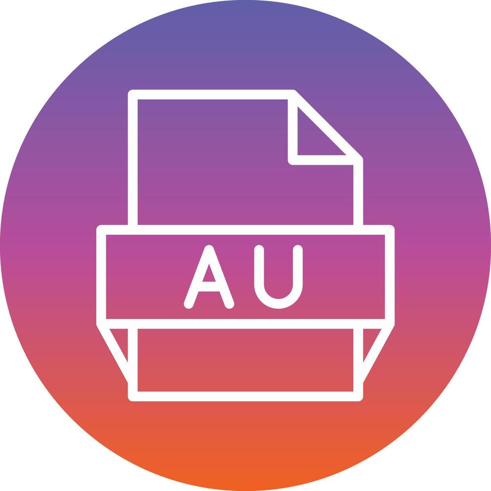 Au File Format Icon vector