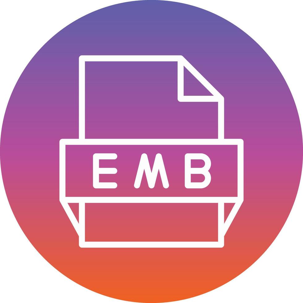 icono de formato de archivo emb vector