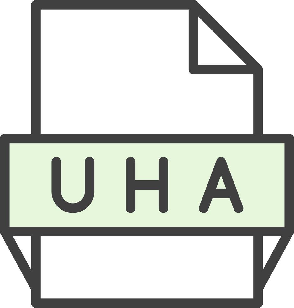 uha icono de formato de archivo vector