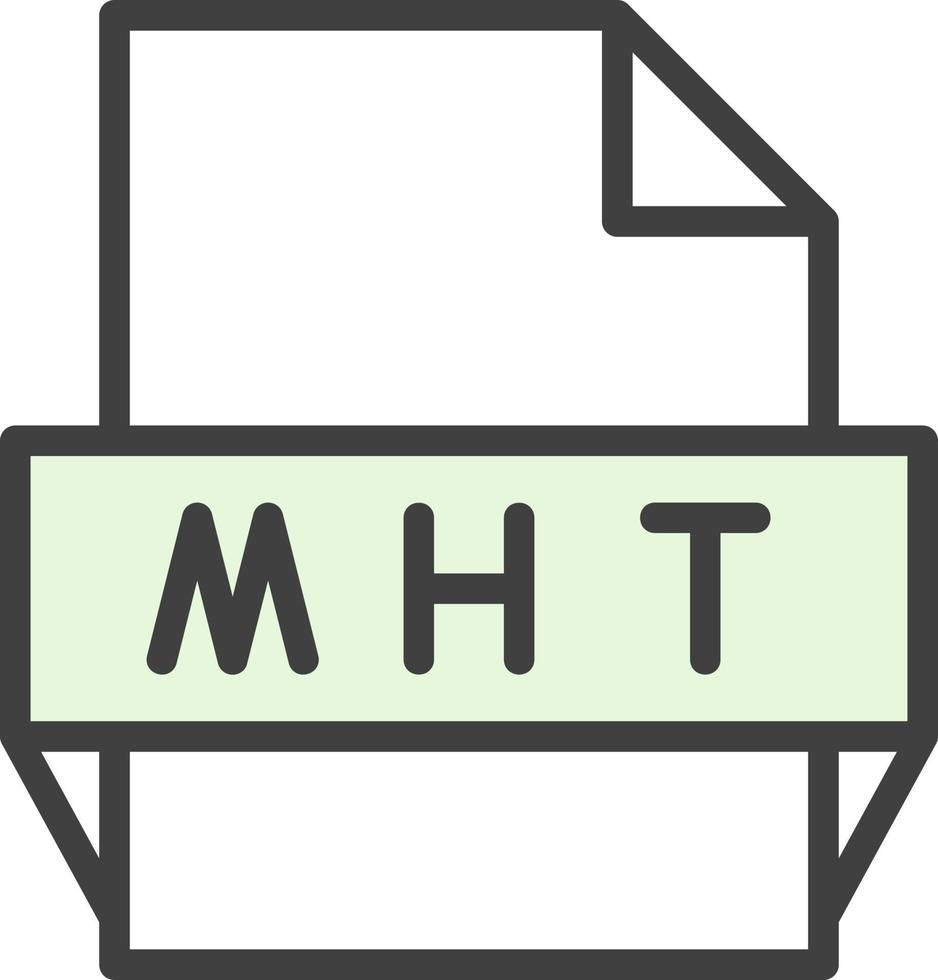 icono de formato de archivo mht vector