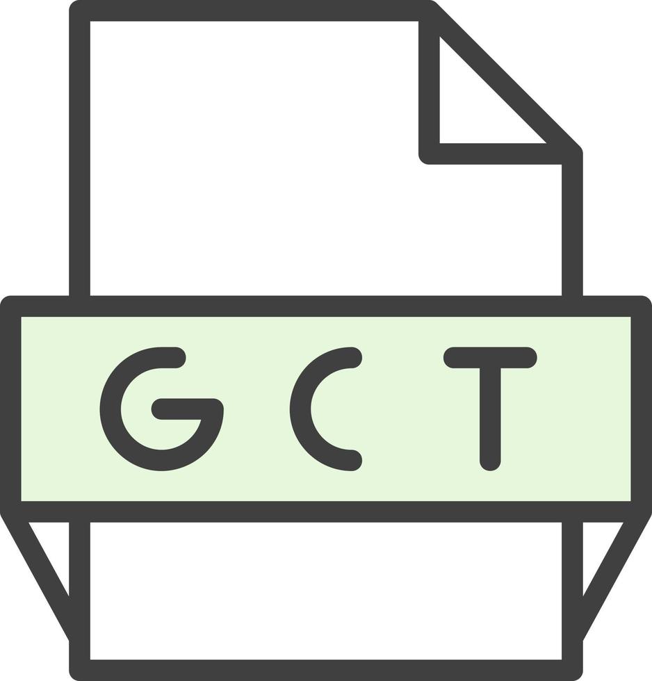 icono de formato de archivo gtc vector