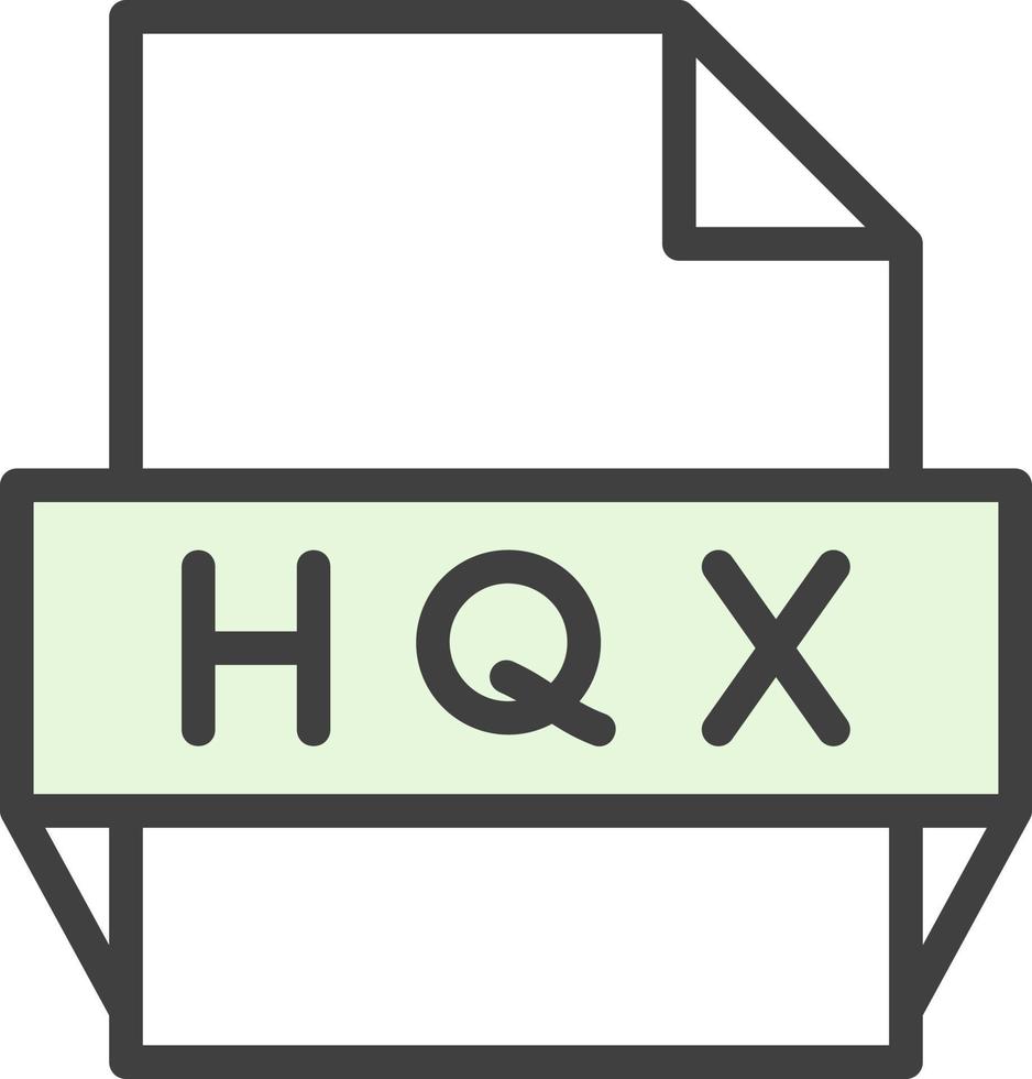 icono de formato de archivo hqx vector