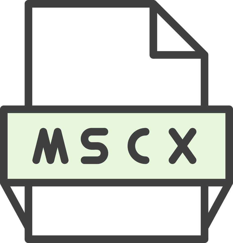 icono de formato de archivo mscx vector