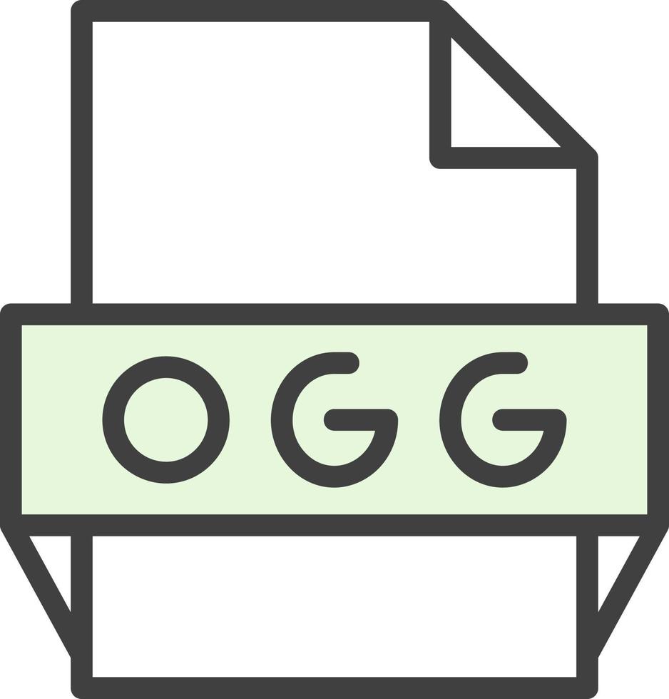 icono de formato de archivo ogg vector