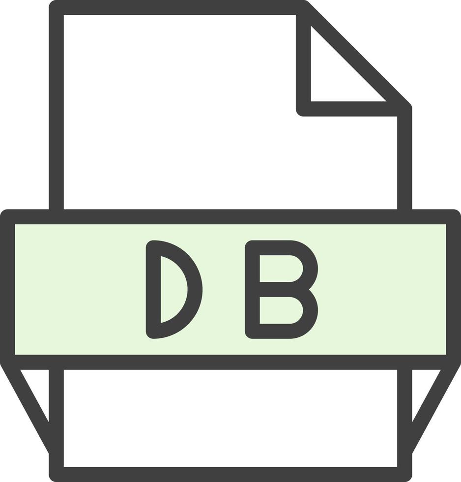 icono de formato de archivo db vector