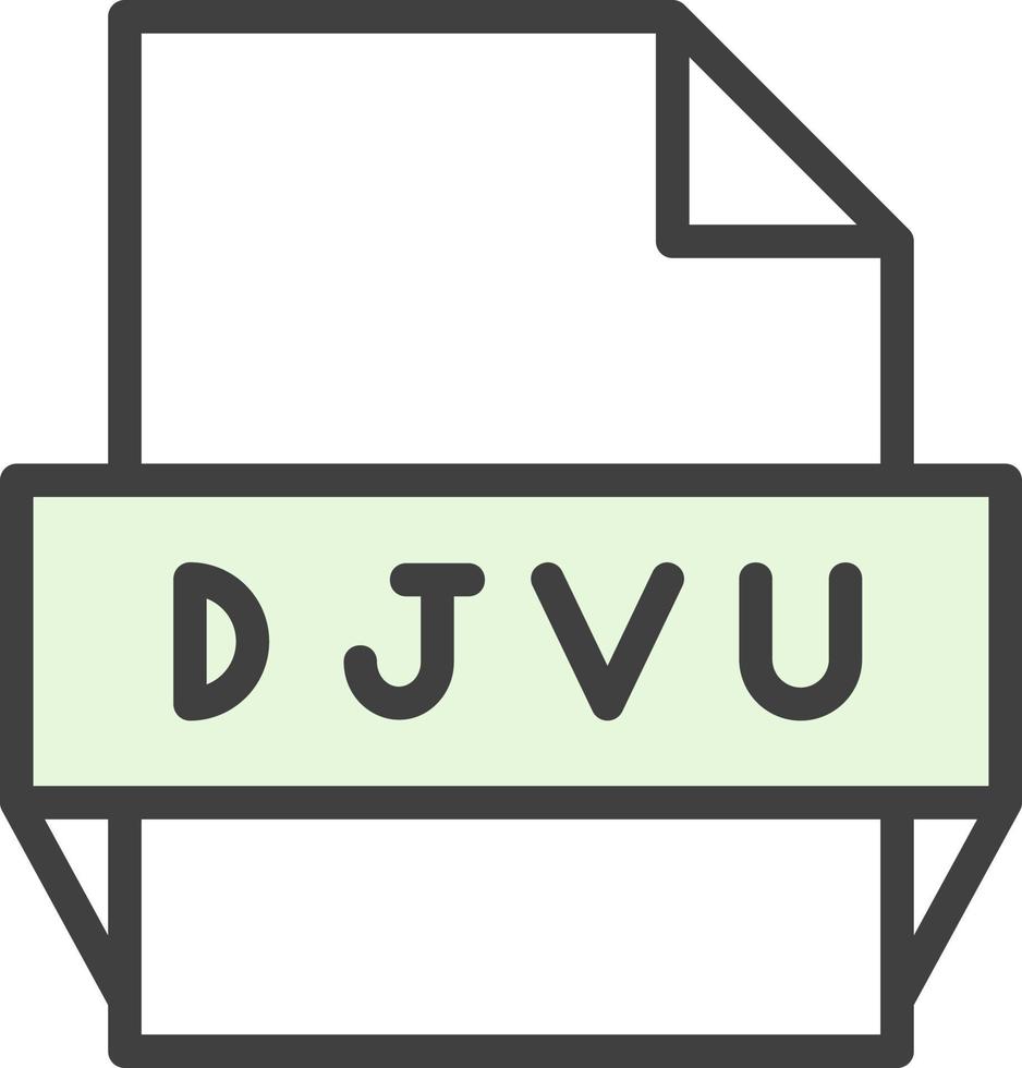 icono de formato de archivo djvu vector