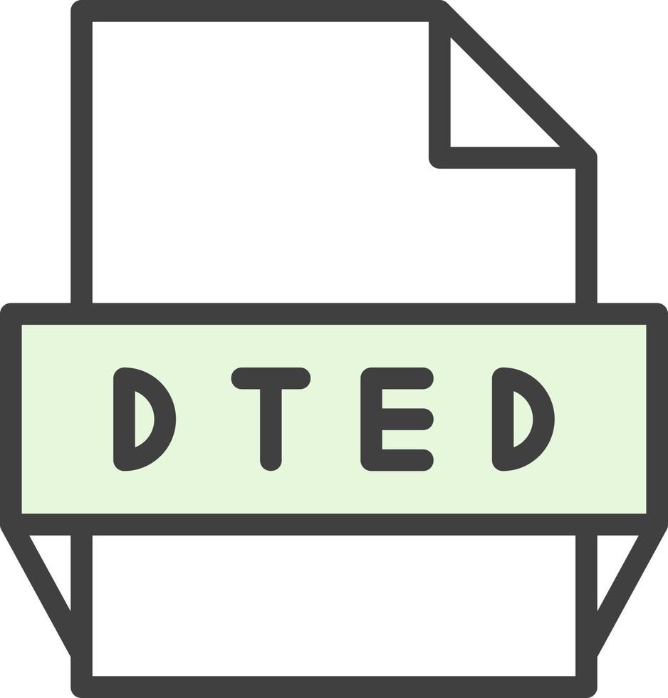 icono de formato de archivo dted vector