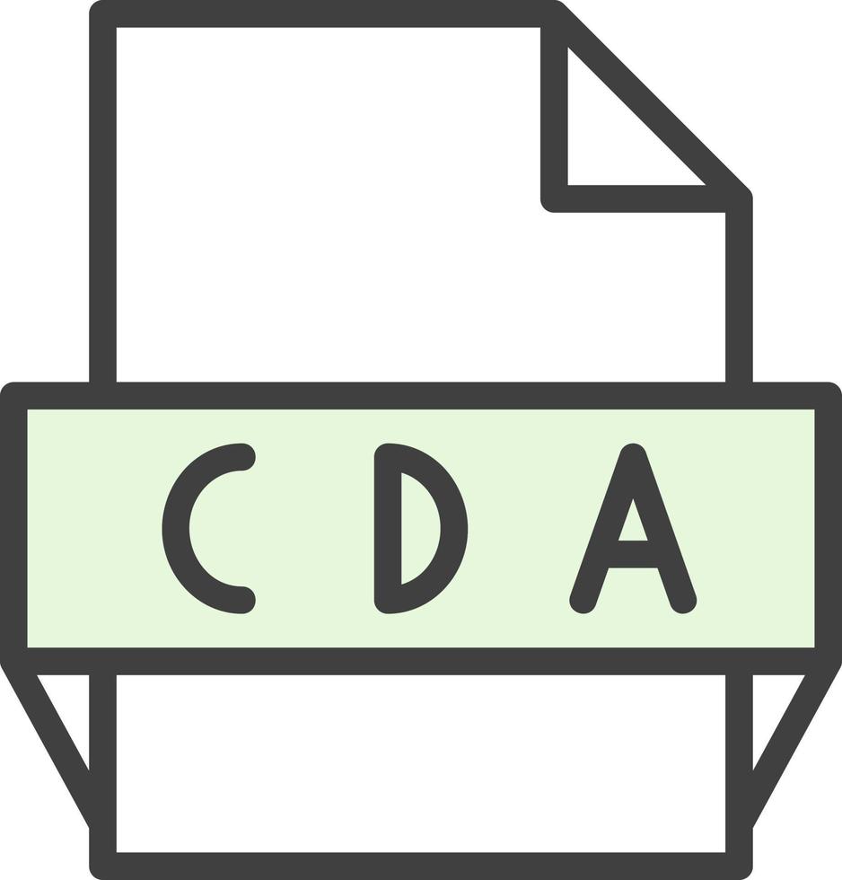 Cda File Format Icon vector