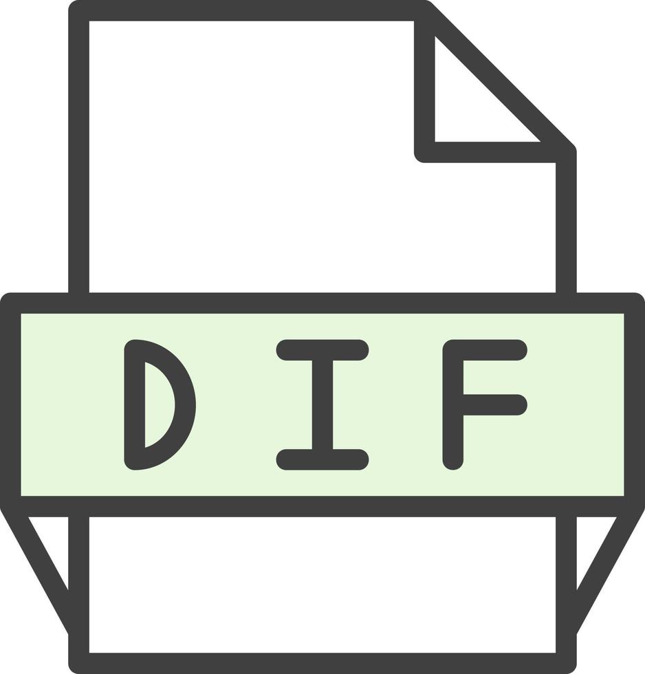 Dif File Format Icon vector