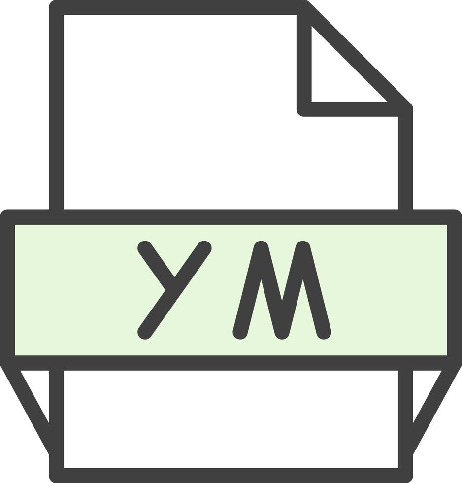 Ym File Format Icon vector