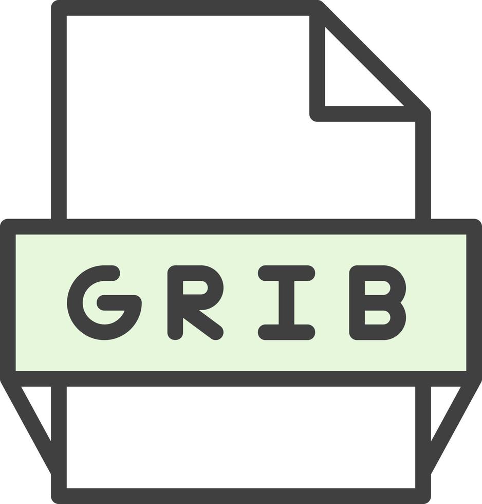 icono de formato de archivo grib vector