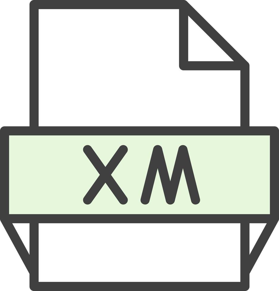 icono de formato de archivo xm vector