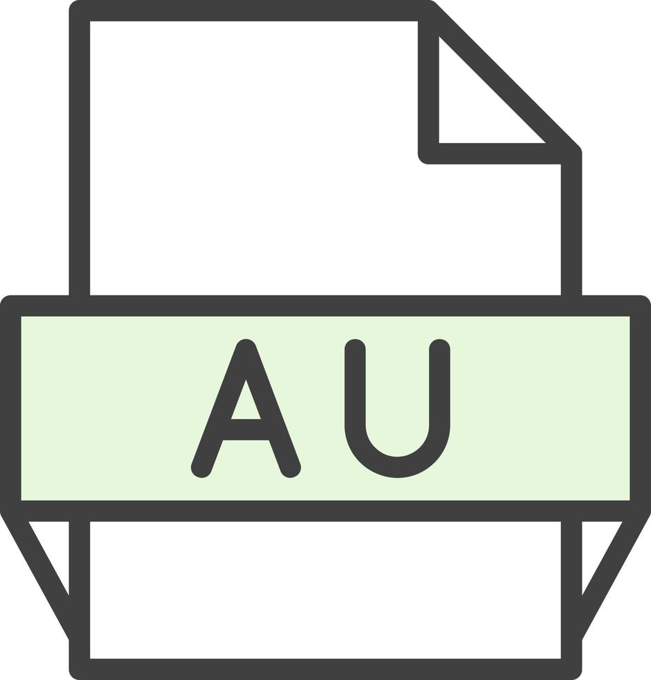 icono de formato de archivo au vector