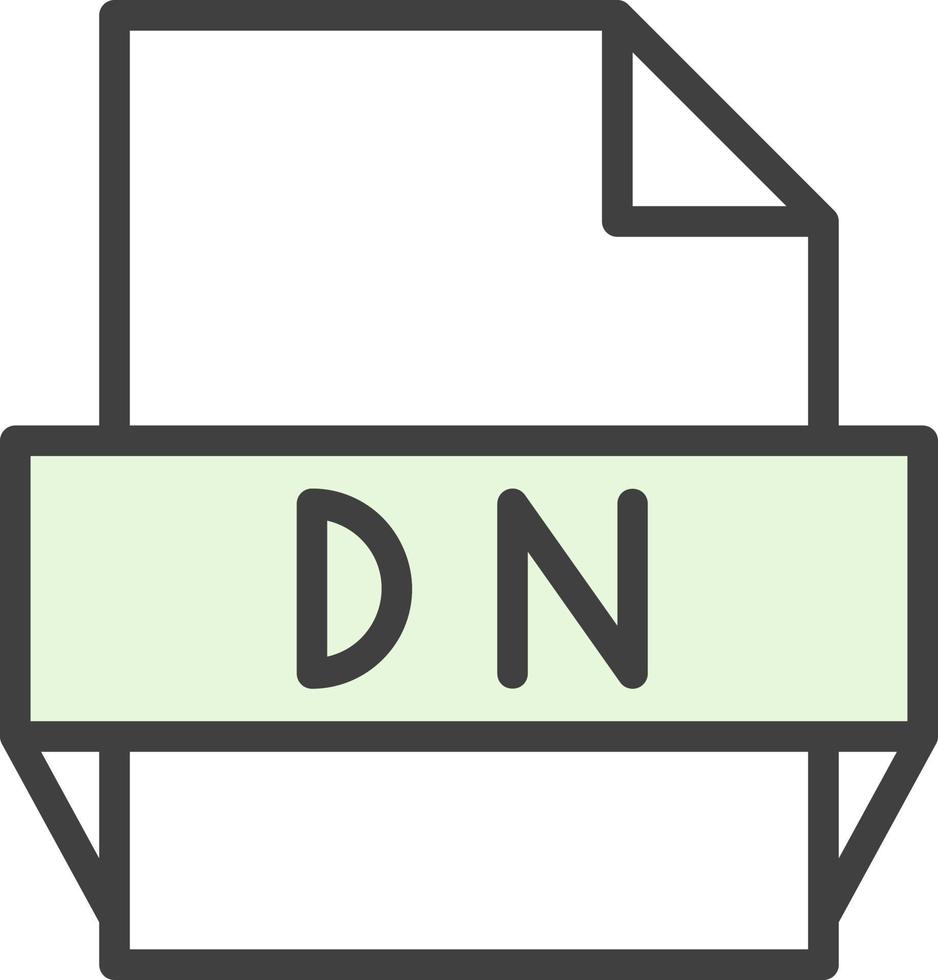 icono de formato de archivo dn vector