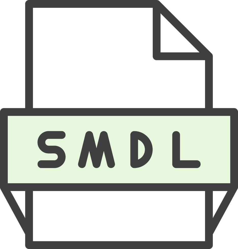 icono de formato de archivo smdl vector