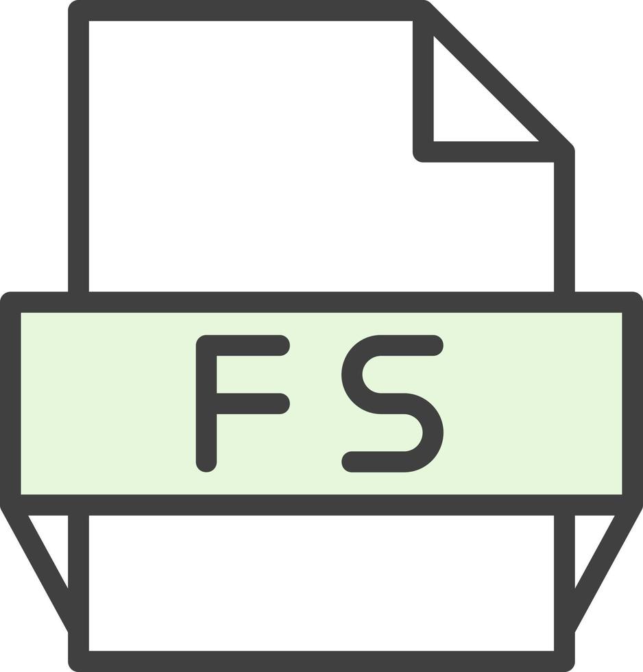 Fs File Format Icon vector