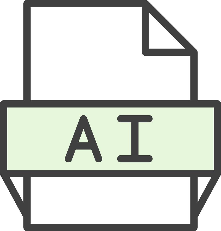 icono de formato de archivo ai vector