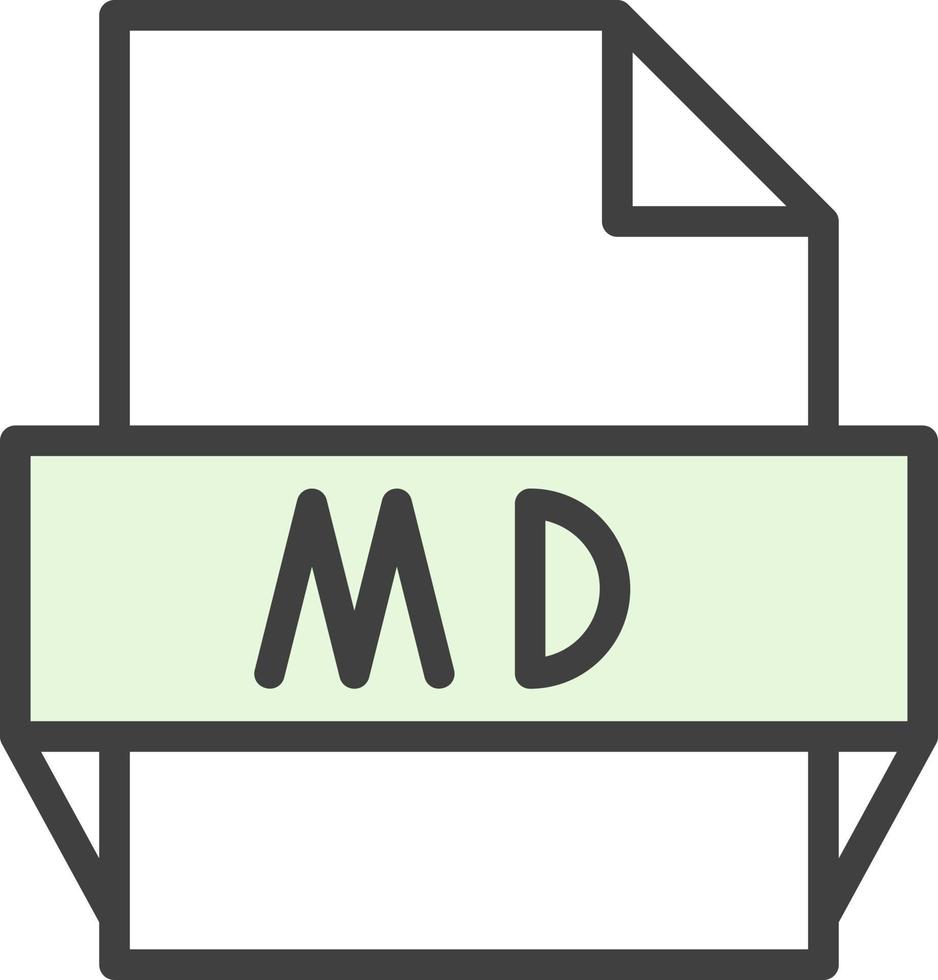 icono de formato de archivo md vector