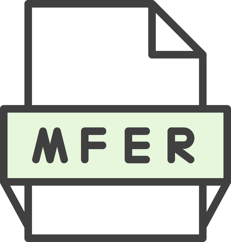 icono de formato de archivo mfer vector