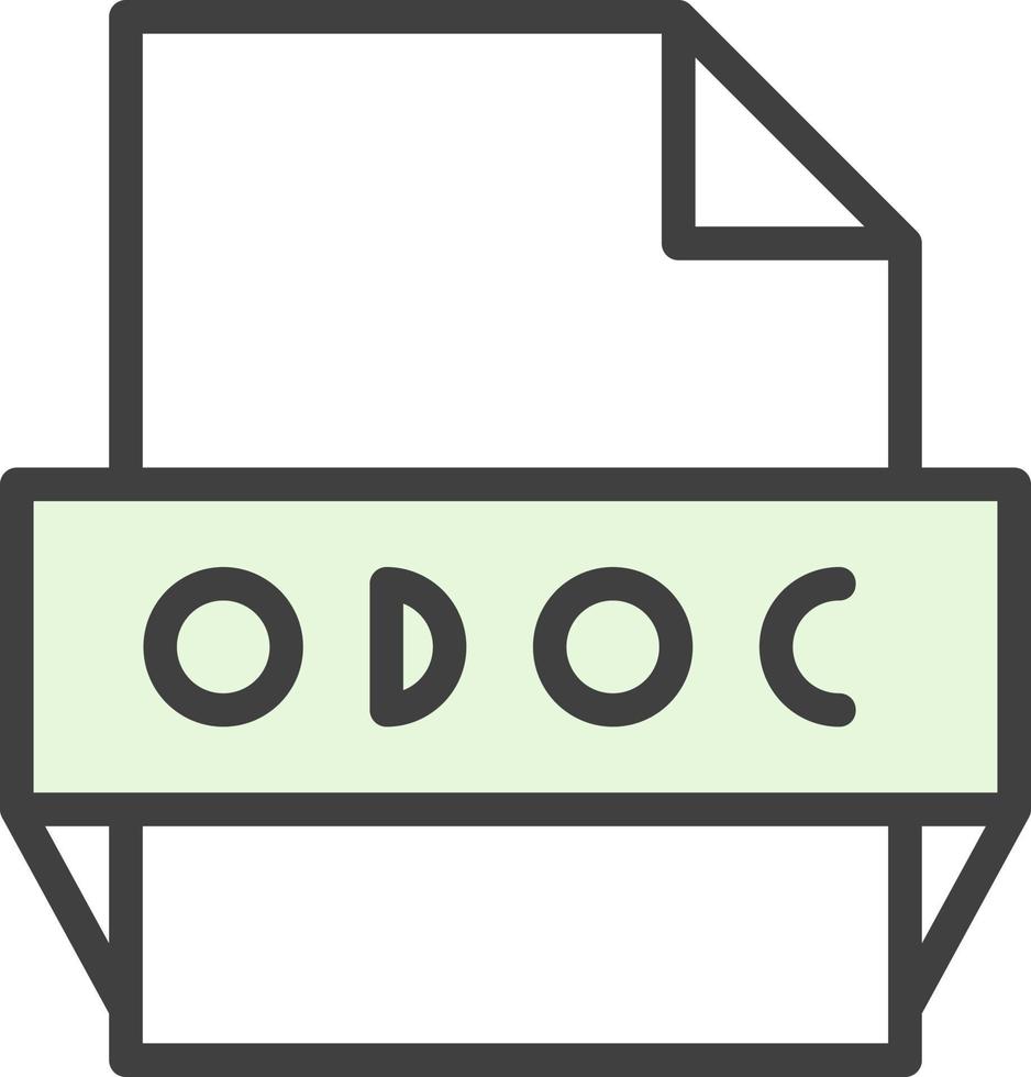 icono de formato de archivo odoc vector