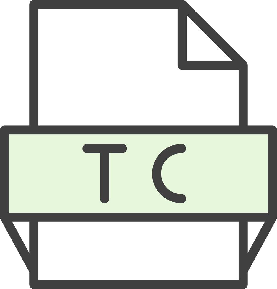 icono de formato de archivo tc vector