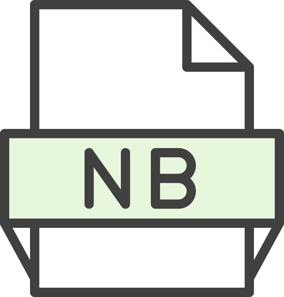 icono de formato de archivo nb vector