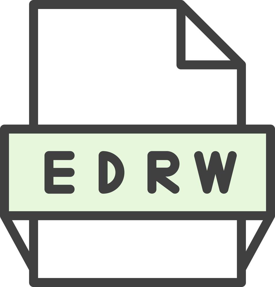 icono de formato de archivo edrw vector