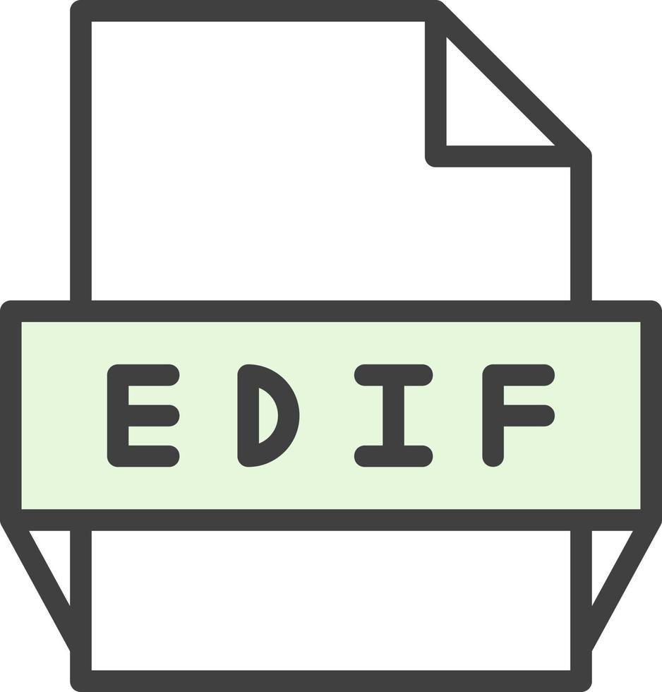 icono de formato de archivo edif vector