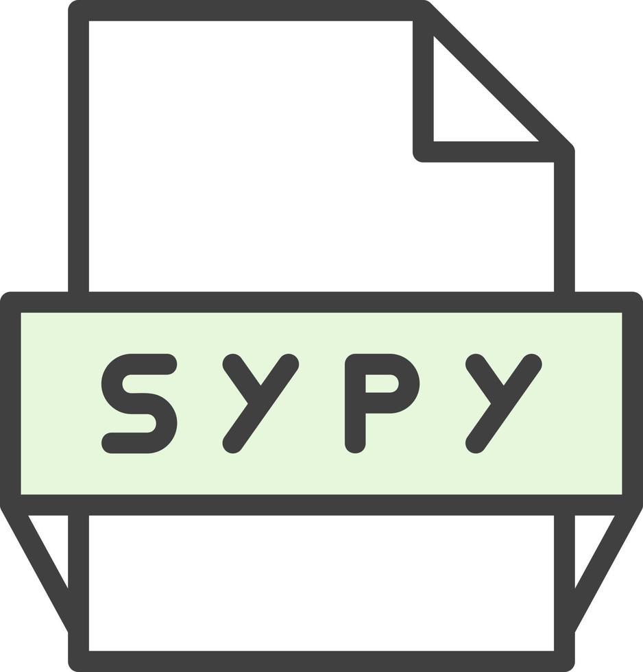icono de formato de archivo sypy vector