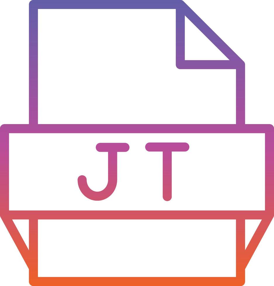 icono de formato de archivo jt vector