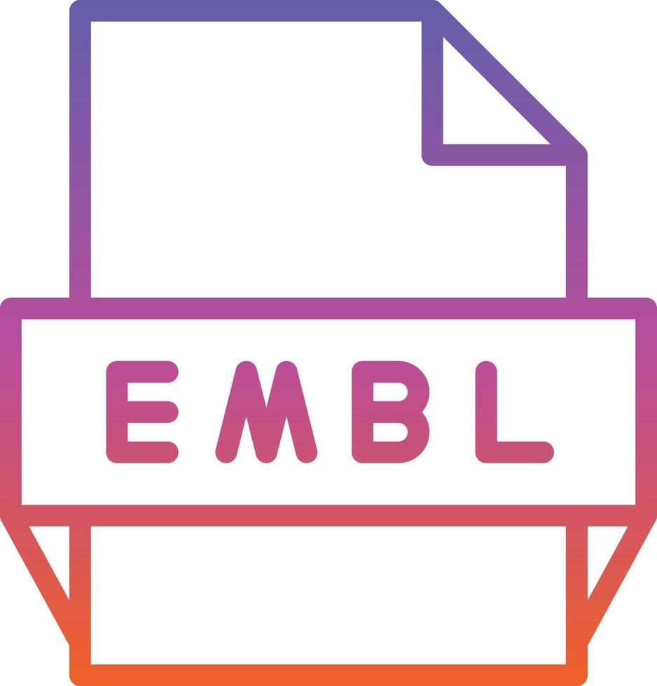 icono de formato de archivo embl vector