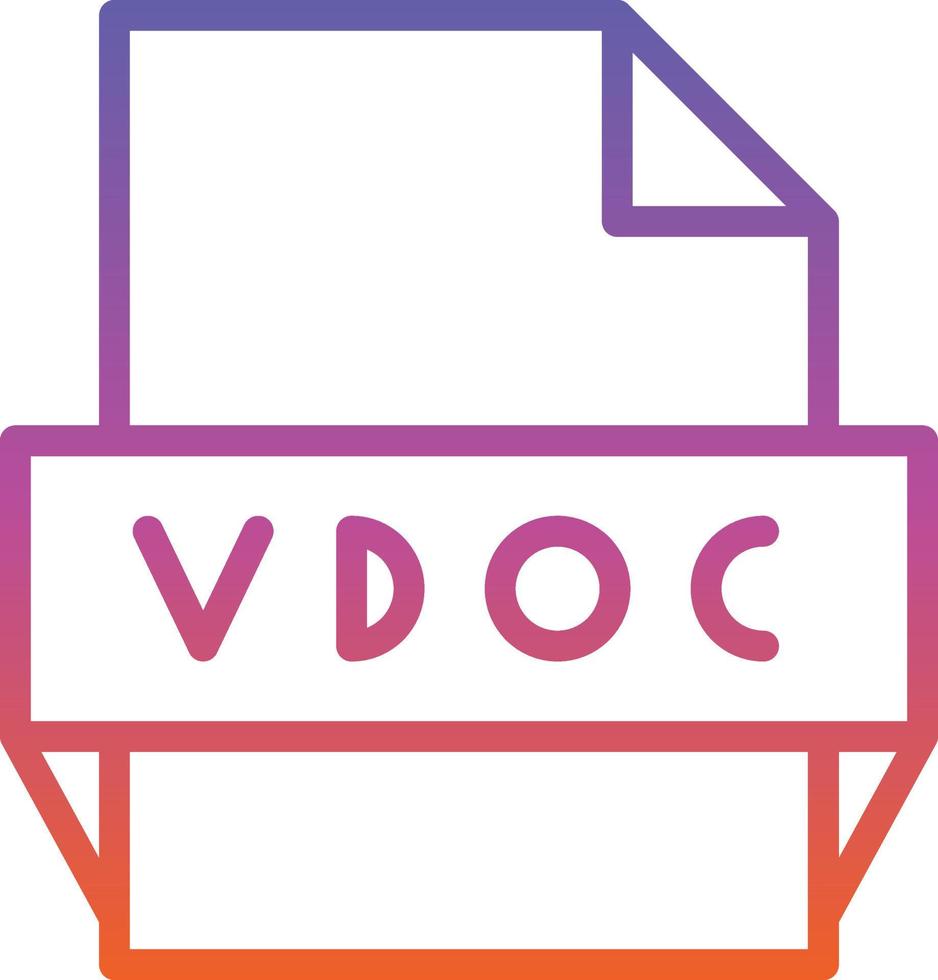 Vdoc File Format Icon vector